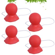 4 Pcs Honking Red Rubber Clown Nose Prop for Halloween Carnival Masquerade