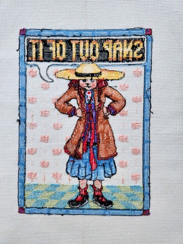 Mary Engelbreit~Snap Out Of It~Sassy Girl~Completed Cross Stitch - Picture 3 of 3