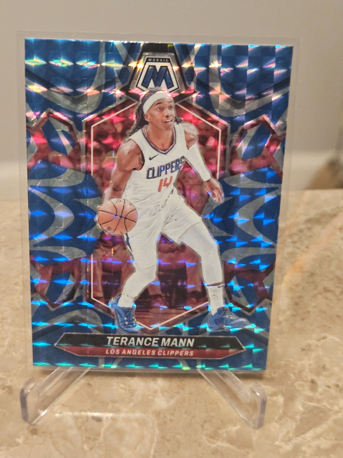 2023-24 Panini Mosaic - Reactive Blue Mosaic Prizm #14 Terance Mann (JGA)
