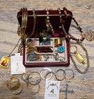 Lot of VTG to Now, Costume Jewelry with Red Velvet Jewelry Box, Approx 27 PCS. — photo 2