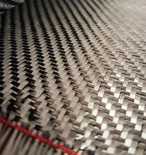 4 in x 10 FT - Carbon Fiber FABRIC-2x2 Twill WEAVE-3K - 220g-Black