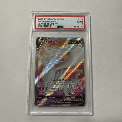 Pokemon TCG Reshiram V Silver Tempest 172/195 English Full Art Graded PSA 9