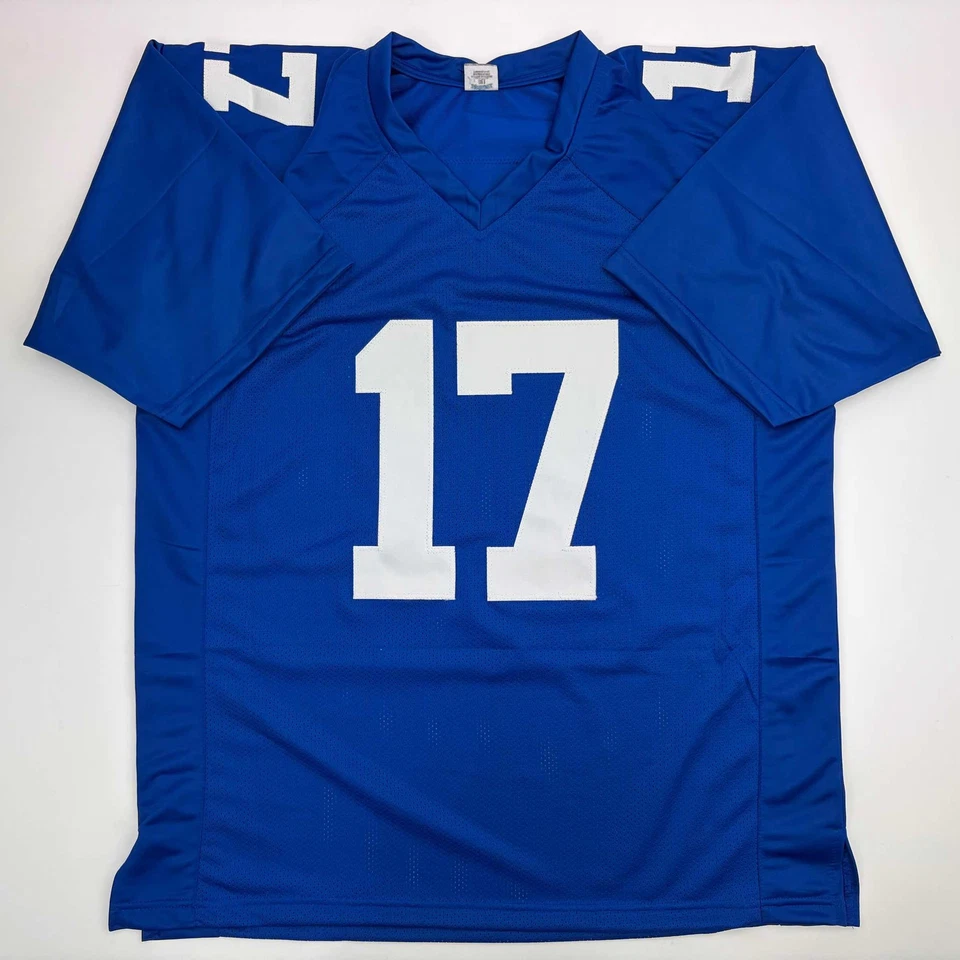 Autographed/Signed Plaxico Burress New York Blue Football Jersey JSA COA - Image 4 of 4
