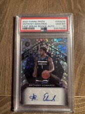 2020-21 Panini Prizm Fast Break Rookie Autographs Anthony Edwards #FR-AEW PSA 10