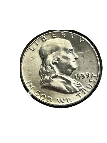 1959 P Franklin Silver Half Dollar Uncirculated 90% BU