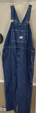 Round House Lot 699 Denim Bib Overalls Mens 54x30 Blue Carpenter Workwear