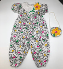Adorable Vintage Floral Toddler Girls Romper Purse Size 24 Mo.