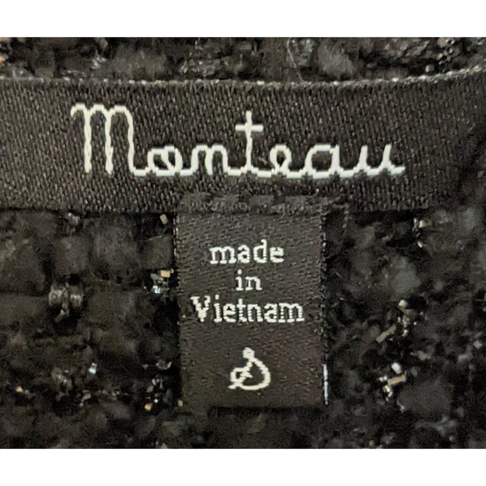 Minifalda lápiz Monteau de tweed metálico para mujer talla S negra con cremallera trasera forrada Foto 2 de 4