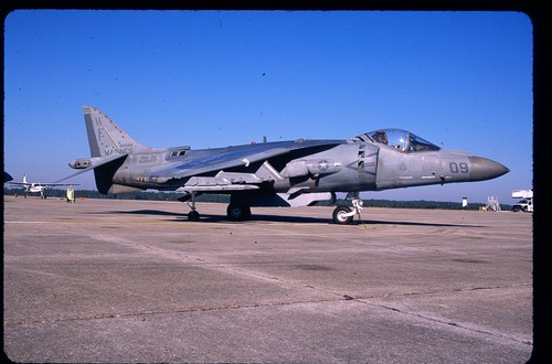#7914 ORIGINAL K64 SLIDE: USMC McDD AV-8B Harrier 165589/WE-09 VMA-214