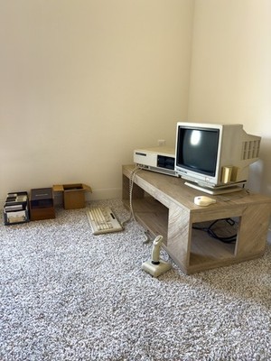 Vintage Tandy 1000 Personal Computer (1985) with Monitor, Joystick,5.25'' Floppy