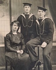 HMS Royal Sovereign Ganges Portrait c.1920 Navy RP Real Photo Postcard N4