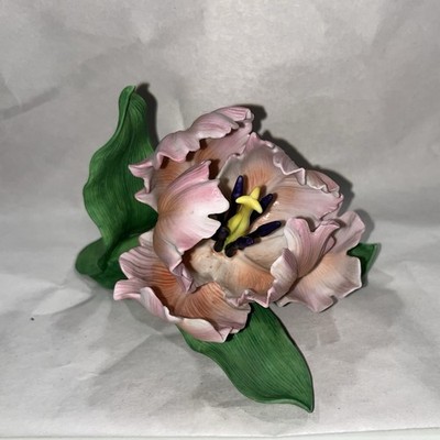 Lenox Porcelain Pink PARROT TULIP Flower Figurine - 1989