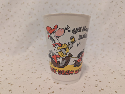 1976 Hannah Barbera Quick Draw McGraw Slurpee Cup, 7-11 Ad Drink, Made In USA