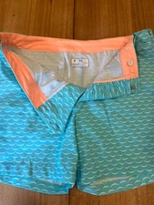 CHUBBIES  Button Fly XL  Brief Lined 5” Inseam Swim Shorts Teal Green Blue