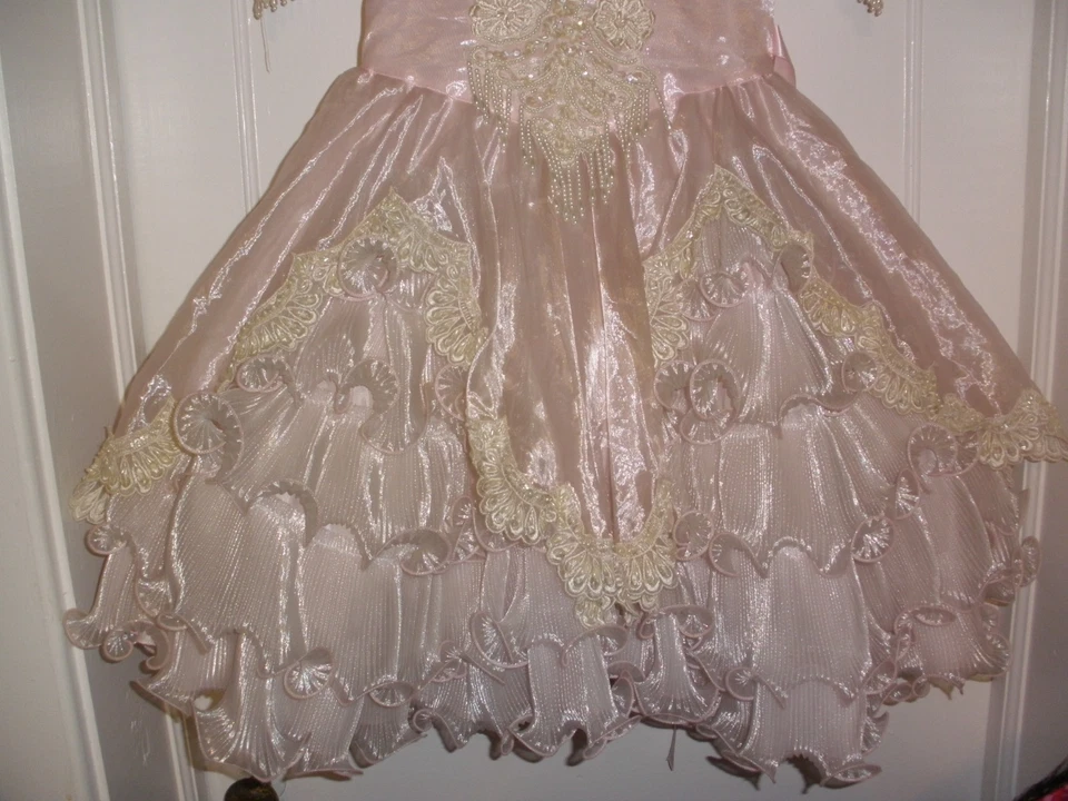 Vestido de fiesta vintage con volantes y joyas para niñas círculo completo 6 Foto 2 de 4