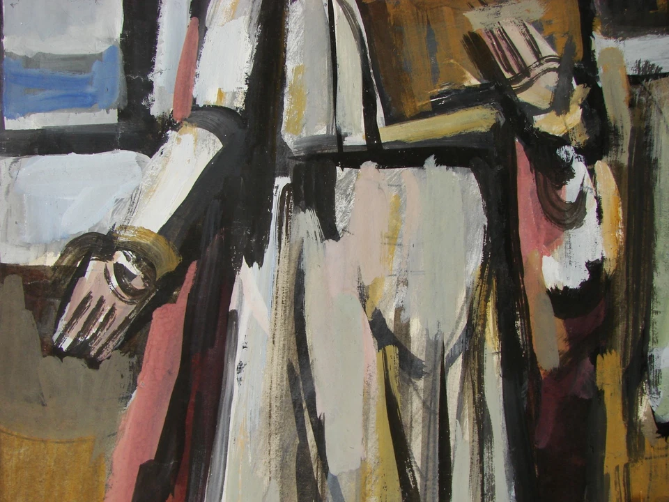 Ukrainian Soviet gouache Painting historical portrait duke Kyiv Bouchukism Art - Image 4 of 4