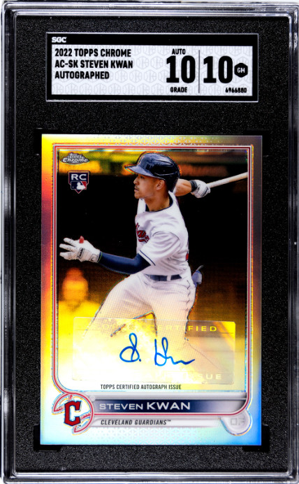 2022 Topps Chrome Update #AC-SK Steven Kwan Auto. SGC 10