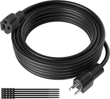 Power Extension Cord 12 Ft, Male Plug to Female Extender Cable, Short Outlet Sa