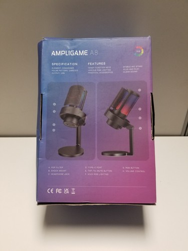 FIFINE AmpliGame A8 USB Desktop Condenser RGB Control Mic Series - 第 2/4 張圖片