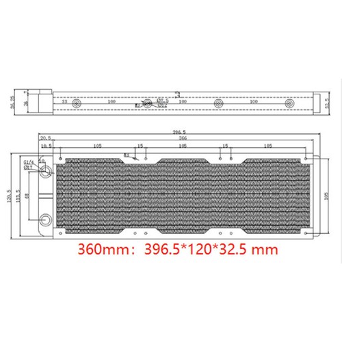 (360mm)Computer Wasser Kühler Radiator Aluminum Exchanger Schönheitsgeräte - Afbeelding 10 van 22