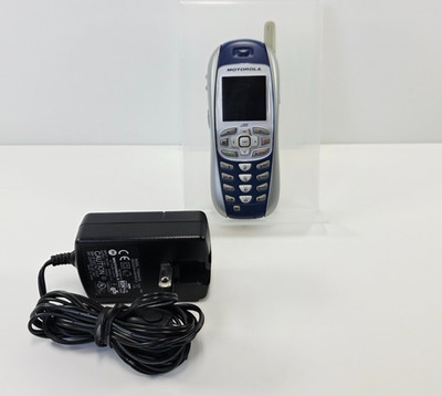 Motorola i265 Nextel Vintage Cell Phone Blue Silver Tested