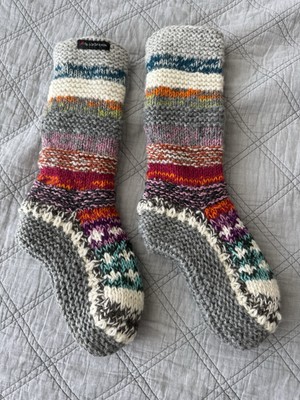 NWOT US Sherpa Rainbow Striped Sherpa Socks ($43 new)