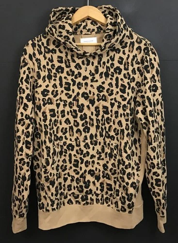 Ovadia & Sons New York Men's Leopard Print Pullover Hoodie Sweatshirt Size L