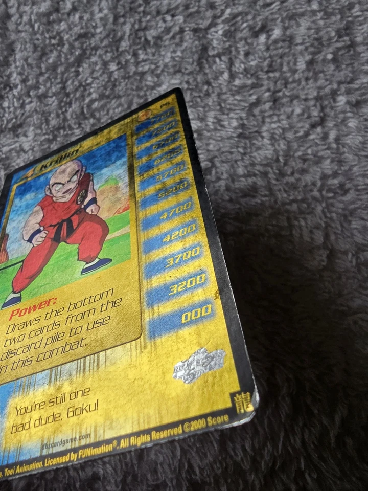 DBZ Dragon Ball Z Gold FOIL Krillin P6 CCG Promo Limited Saiyan Saga HP - Image 4 of 4