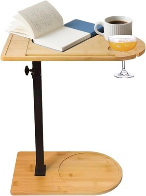 Aegistus 360° drehbarer Sofa Tablett Tisch höhenverstellbar Beistelltisch für Couch