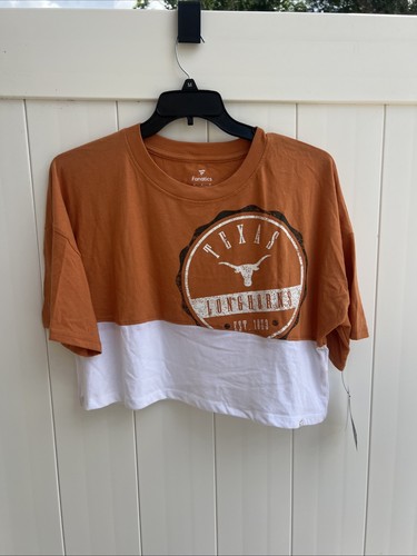 Texas Longhorns Cropped Boxy T-Shirt Damen Medium Neu mit Etikett
