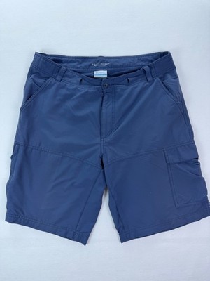 Columbia Silver Ridge Cargo Shorts Mens 36 Blue Nylon Hiking Camp Excellent