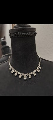 WEISS Clear Rhinestone Necklace (circa 1950s) Bridal Vintage Glamour 16 Inches