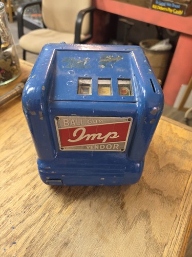 Imp Ball Gum Vendor Blue Trade Stimulator Gumball Penny Coin Groetchen With Key