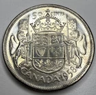 1958 Canadian Silver 50 Cents Half Dollar Coin N49