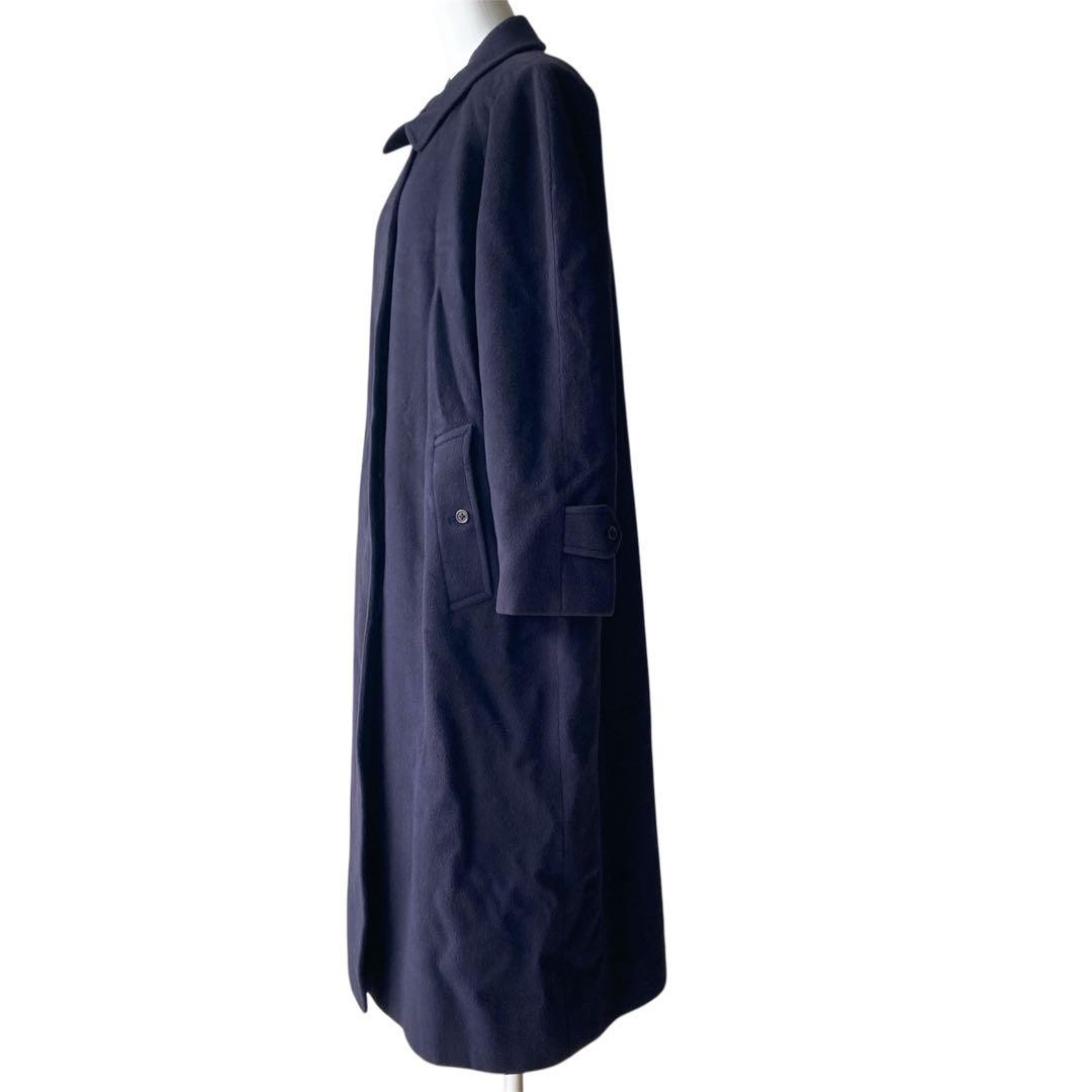 Burberry Long Coat Navy Blue Cashmere Blend With Buttons Size 11 For Women thumbnail 6