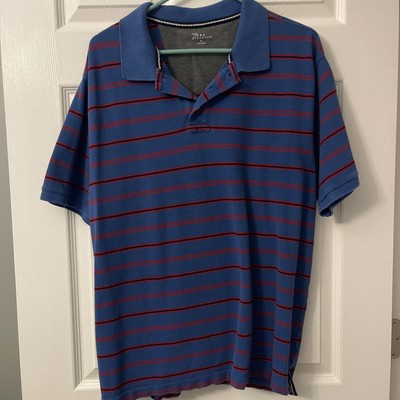 PBX Basics Red Striped Short Sleeve Polo Shirt  Men's XL