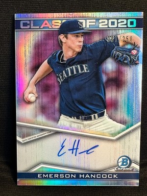 2020 Bowman Chrome Emerson Hancock Class of 2020 Auto Refractor 001/250 Bookend