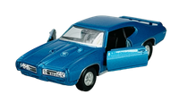 Welly 1969 Pontiac Gto Blau 1:34 Die Cast Metal Neu Im Kasten