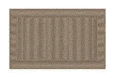 Beige Striped Rectangle Door Mat Modern Non-Slip Rug for Any Room
