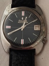 VINTAGE BULOVA ACCUTRON (1974) - TUNING FORK GAUGE 2181 - STEEL CUSHION CASE