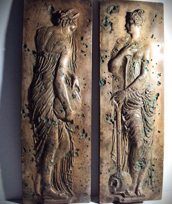 #ad #ad Vintage Danaides Argos Greek Wall Plaque Antique Finish Reproduction lot set 2 $90.00