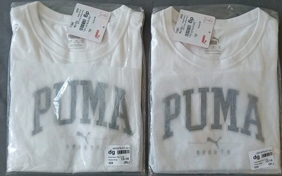 2 x T-Shirt Puma Squad Größe 13-14 Y Kurzarm Tee PE Schule Jungen Mädchen UVP48 