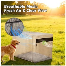 Beige Kennel Cover 36" - Ventilated Design, Water Resistant