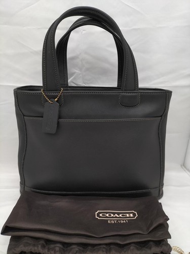Coach Tote Black Leather Satchel Handbag 9303 F/S