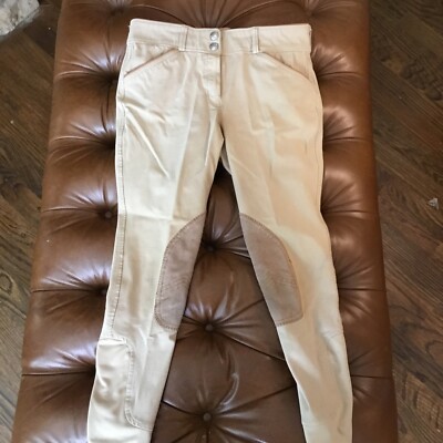 Dover Saddlery Beverly Knee Patch Breech Riding Girls Riding Pants Tan Size 14