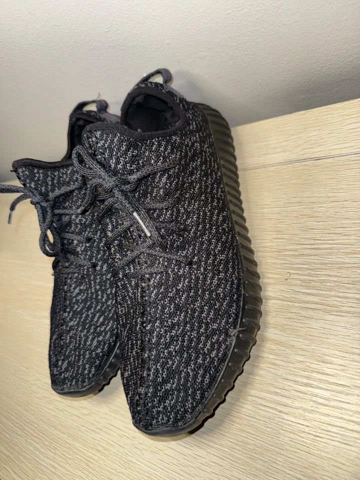 Adidas Yeezy Boost 350 V1 Pirata Negro 4/2015 RARO Talla EE. UU. 11 Faltan Plantillas Foto 4 de 4