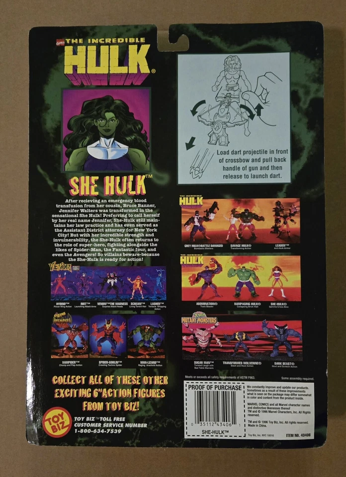 SHE HULK CON Figura Arco Cruz Gamma El Increíble Hulk Marvel ToyBiz Foto 2 de 2