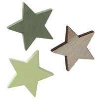 Sterne Deko Holzsterne Streuer Natur GrüN 3,5Cm Weihnachtsdeko Skandi 72 St