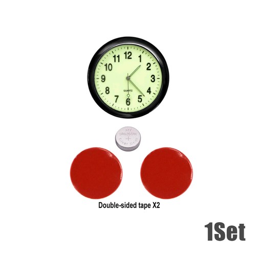 Car Interior Accessory Luminous Clock Stick-On Digital Watch Quartz Clock Mini - Picture 4 of 13
