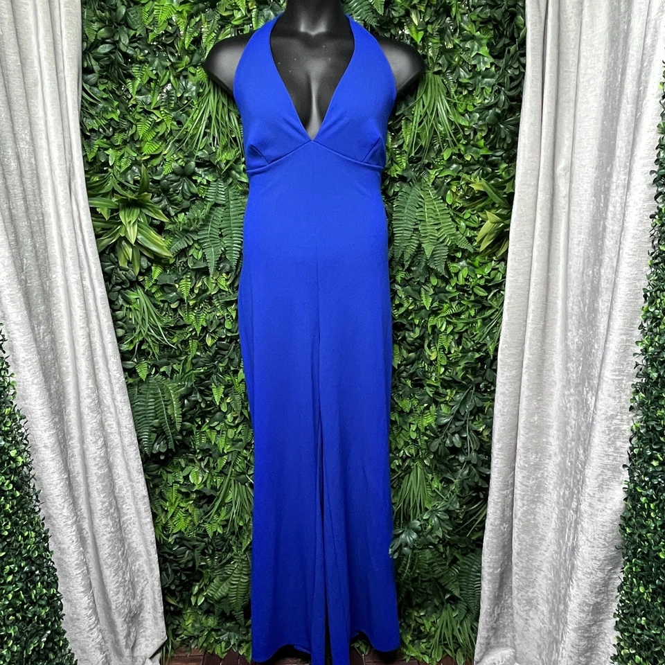 FASHION NOVA Jumpsuit Women 1X Blue Pants Tie Waist Sleeveless Romper 2576 - Image 2 of 4